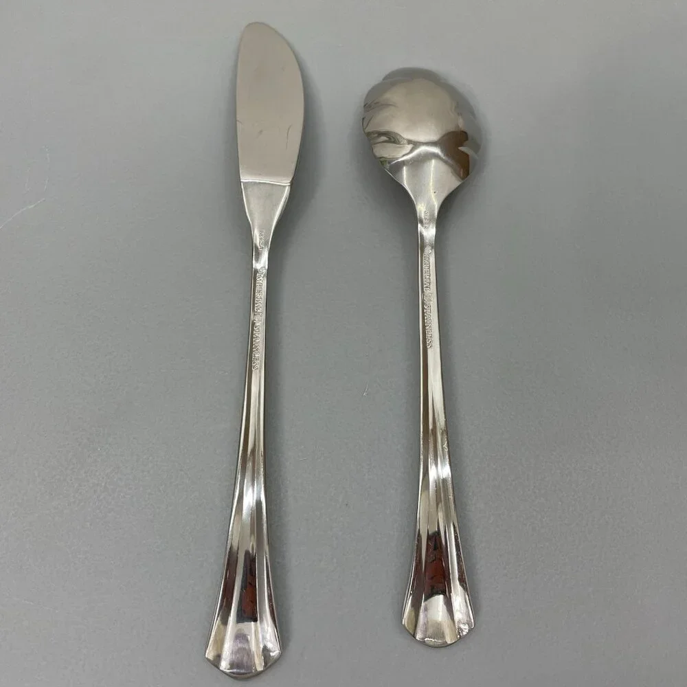 Imperial Serving Set Scalloped Sugar Shell Spoon‎ Master Butter Knife Stainless
